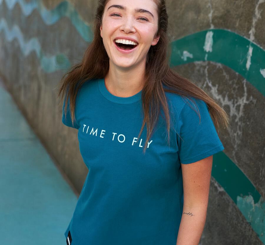 Hoka One One Womens Tee - Brand - Blue - LMHB58731